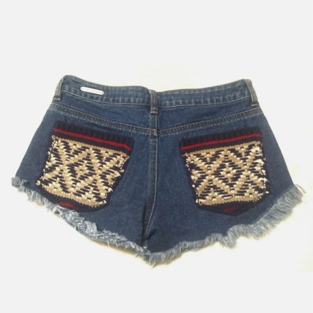 P.S. Erin Wasson Knit Pockets Distressed Shorts
